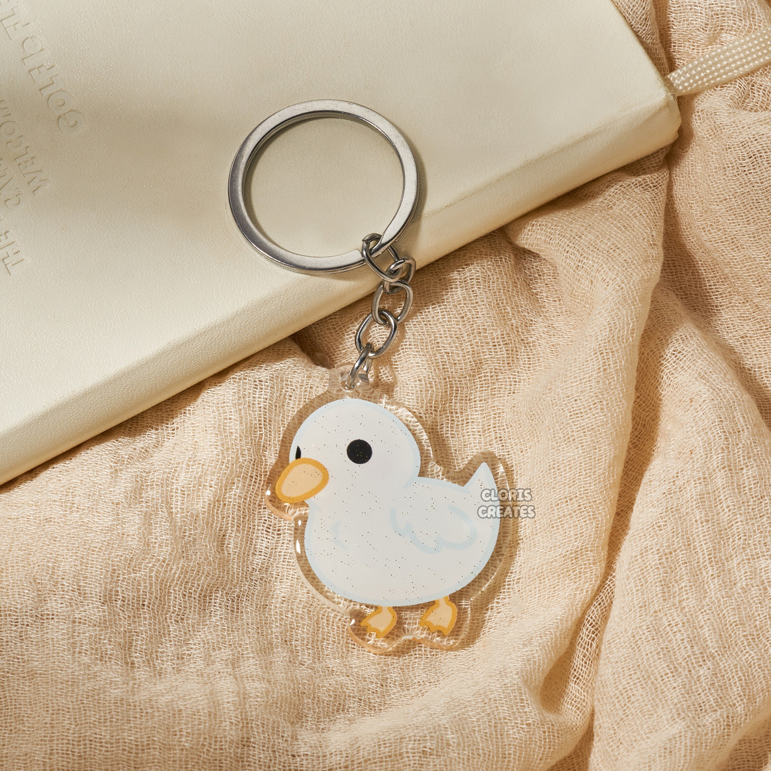 deeayewhycrafts Duck Tubby Deedee Acrylic Keychain | Kawaii Animal Keychain | Key Charms | Key Accessories | Duckling | Keyring