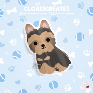 Black & Tan Yorkshire Terrier Yorkie Dog Breed Waterproof Vinyl Sticker | Kawaii Chibi Animal Art Decal | Cute Cartoon Puppy Pet Loss Gift