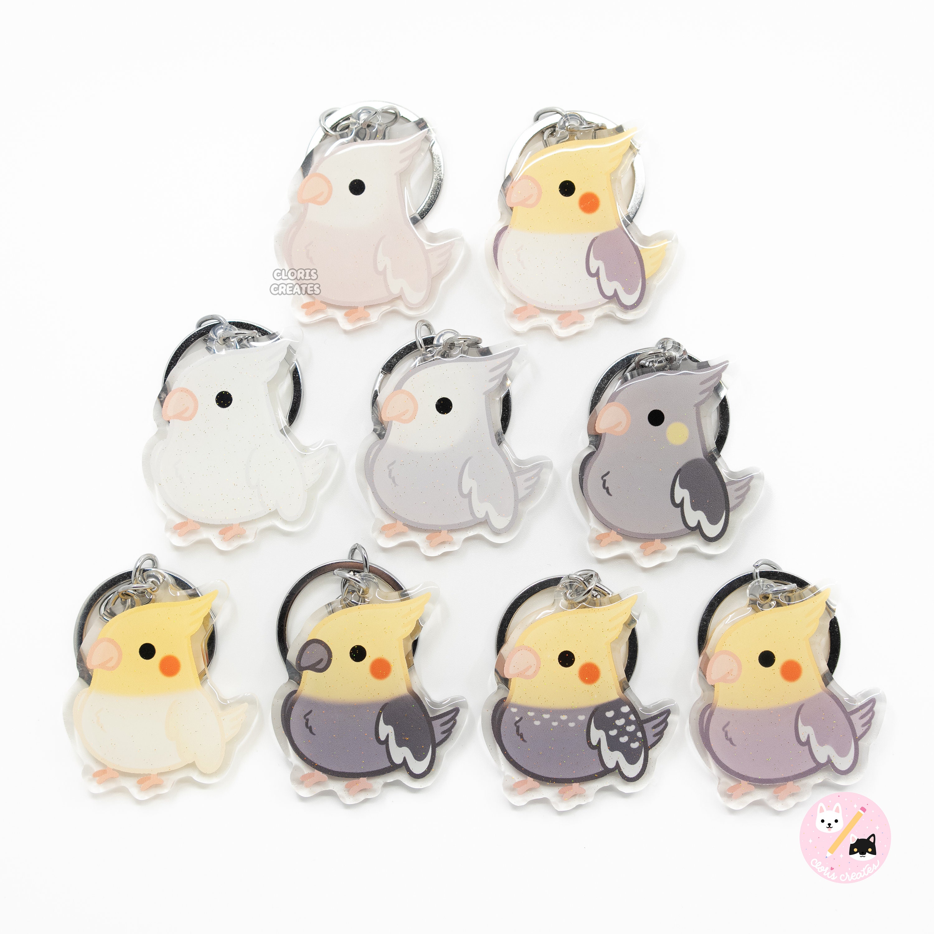Cute Acrylic Cockatiel Parrot Keychain - Bird Charm For Keys, Bag & Backpack - View #12