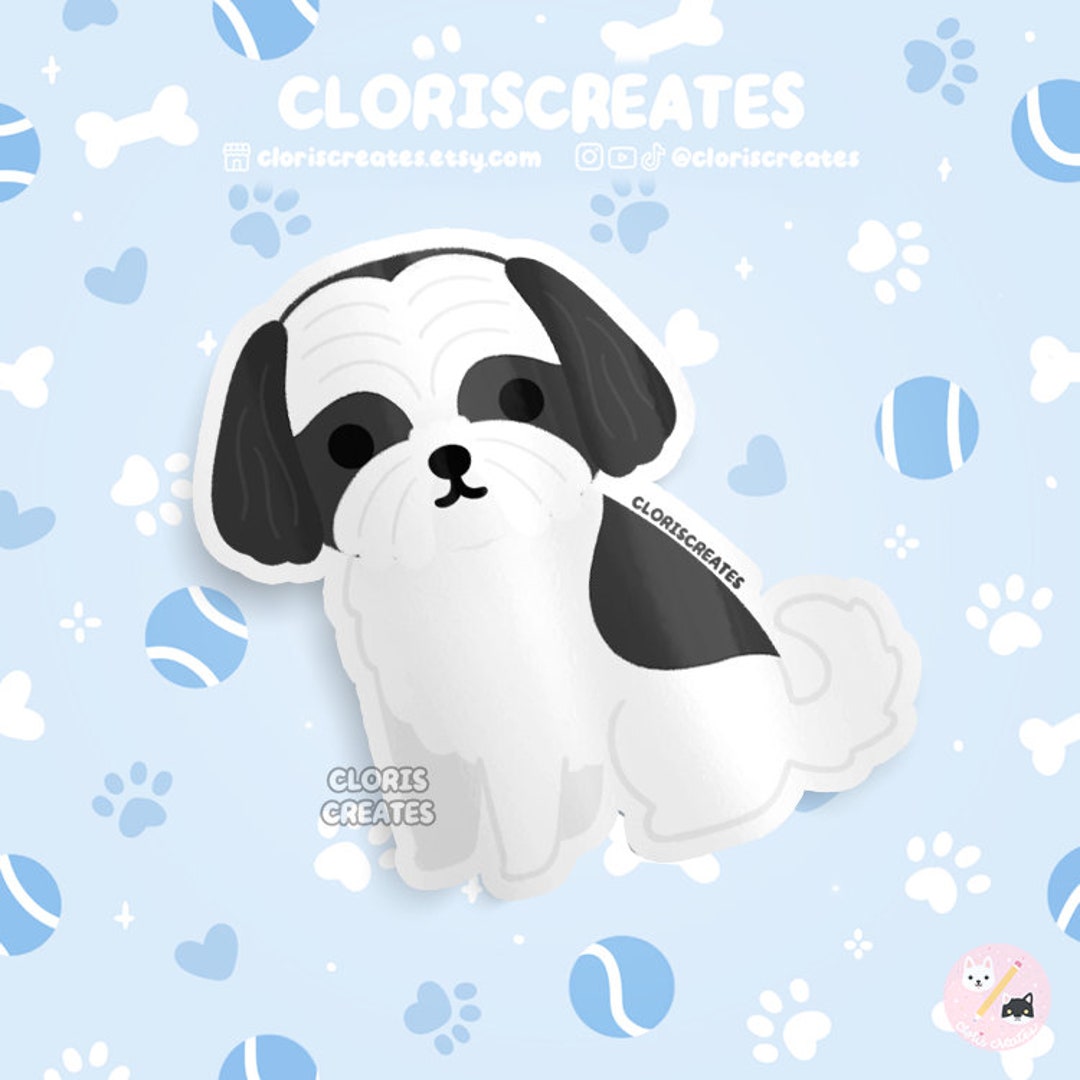 Shih Tzu Hund Aufkleber, 10 Cm Breit, 2 Stück – Glänzendes Vinyl, Leicht Ablösbar – Für Laptop & Auto