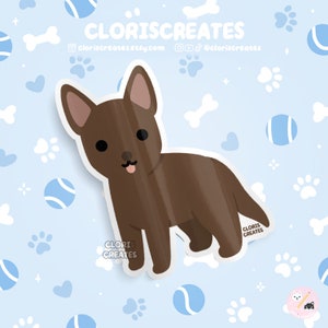Red Australian Kelpie Dog Breed Waterproof Vinyl Sticker | Kawaii Chibi Animal Art Laptop Decal | Cute Cartoon Puppy Pet Loss Memorial Gift