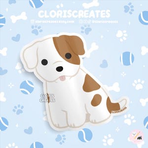 Red Spotted American Bulldog Dog Bully Breed Waterproof Vinyl Sticker | Kawaii Animal Art Decal | Cute Cartoon Pitbull Puppy Pet Gift