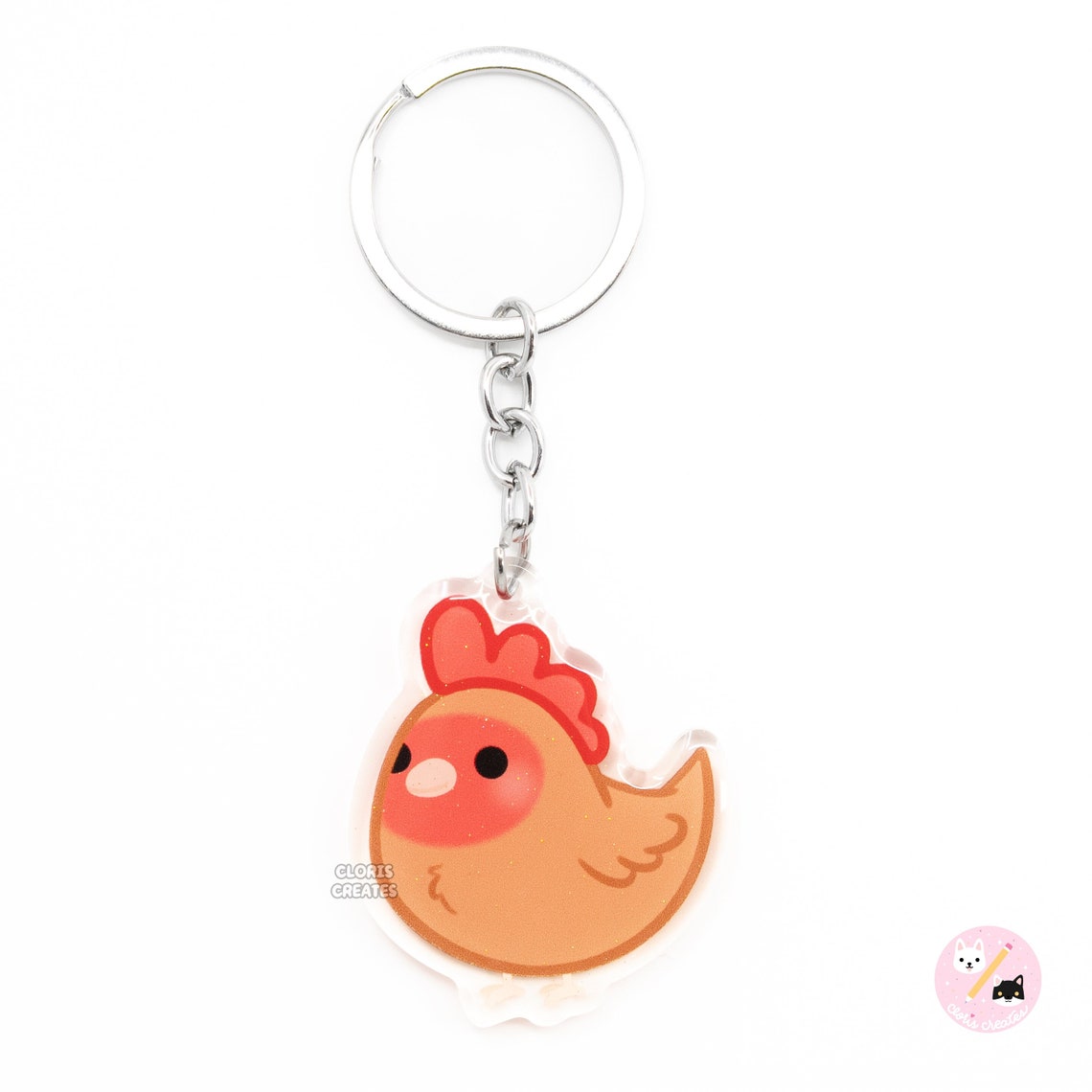 Brown Chicken Acrylic Bird Breed Keychain | Cartoon Kawaii Art Exotic ...