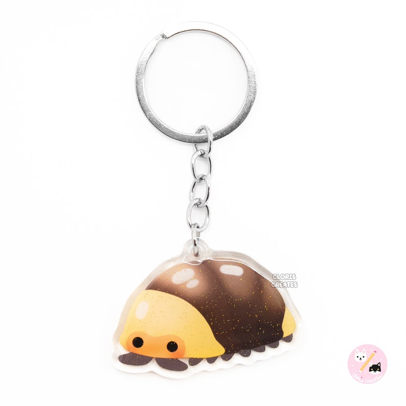 Rubber Ducky Isopod Brown Roly Poly Insect Bug Keychain | Cartoon Pet ...