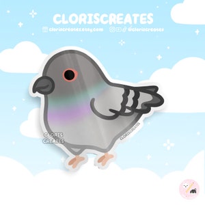 Gray Pigeon Common Rock Dove Bird Breed Waterproof Vinyl Sticker | Kawaii Chibi Animal Art Laptop Decal | Cute Cartoon Exotic Pet Loss Gift