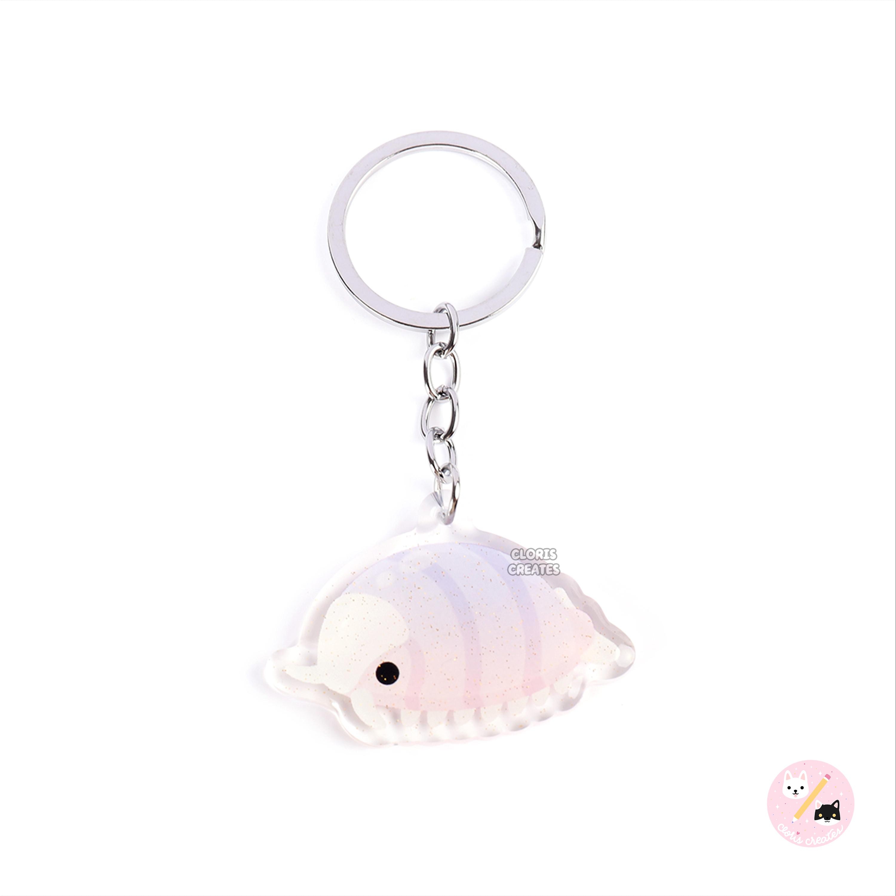 Giant Isopod Acrylic Glitter Keychain | Kawaii Chibi Marine Animal