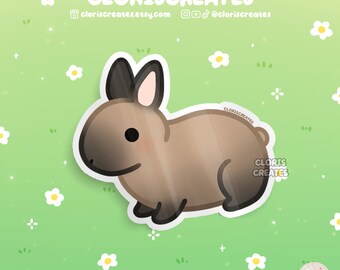 Cute Bunny Face Vinyl Decal Sticker - 8 Inch Matte White Wall & Window Decor