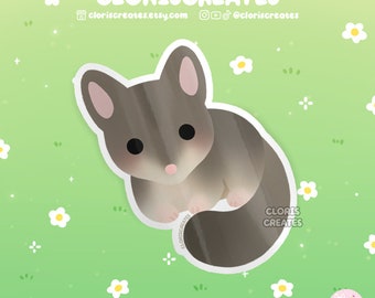 Brushtail Possum Waterproof Vinyl Sticker | Kawaii Chibi Wild Aussie Animal Art Decal | Cute Cartoon Zoo Souvenir Australian Wildlife Gift