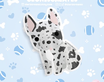 Blue Merle French Bulldog Frenchie Dog Breed Waterproof Vinyl Sticker | Kawaii Chibi Animal Art Decal | Cute Cartoon Puppy Pet Loss Gift