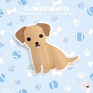 Tan Chiweenie Dog Breed Waterproof Vinyl Sticker | Kawaii Chibi Animal Art Laptop Decal | Cute Cartoon Rescue Puppy Pet Loss Memorial Gift