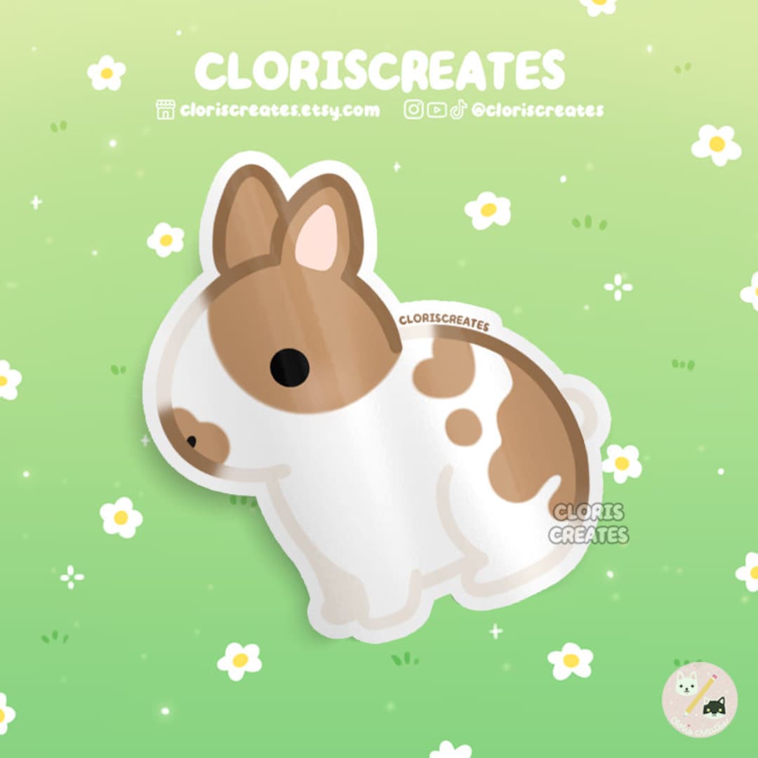 Broken Red Netherland Dwarf Rabbit Waterproof Vinyl Sticker | Kawaii ...