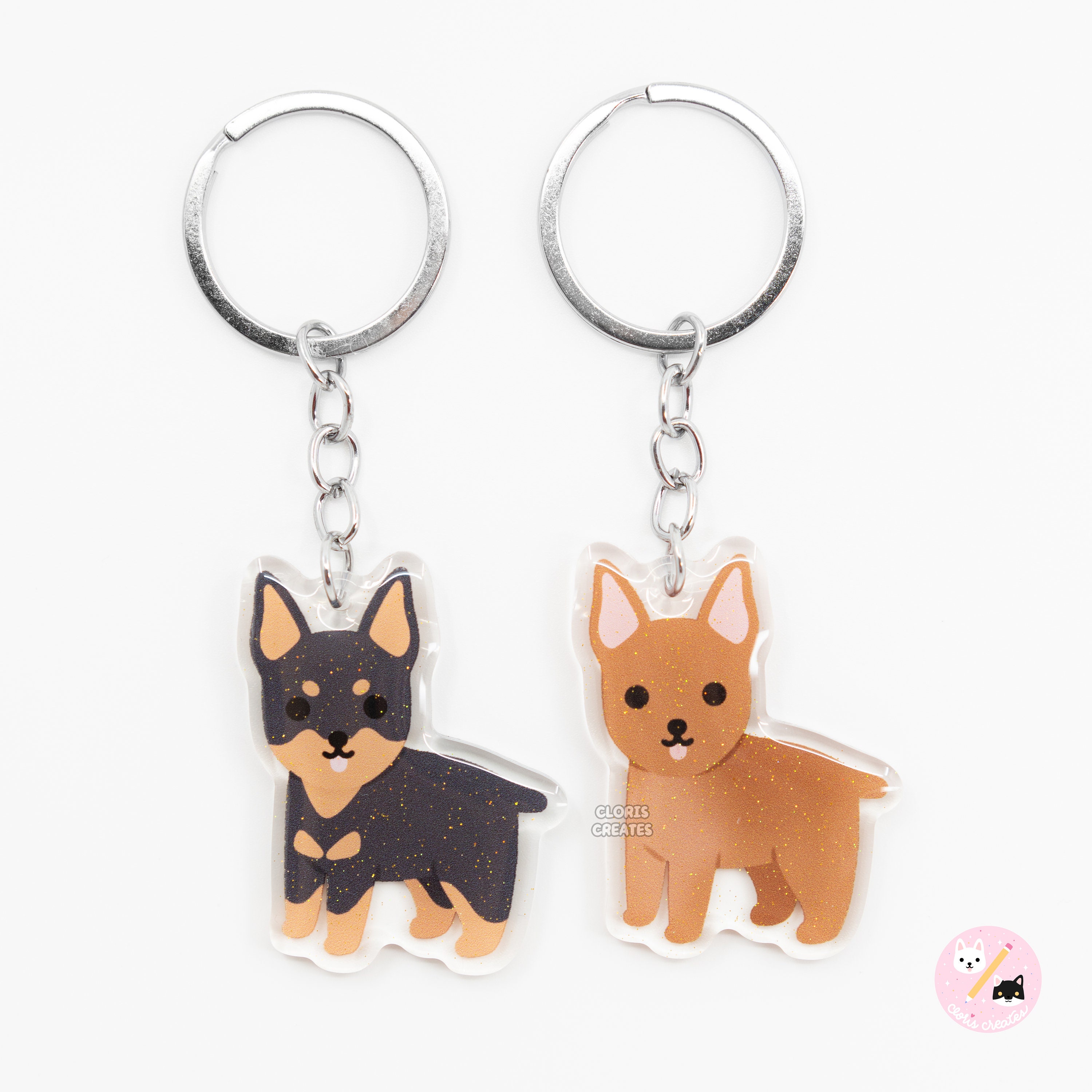 ブラック＆タン ミニチュアピンシャー アクリル犬種キーホルダー