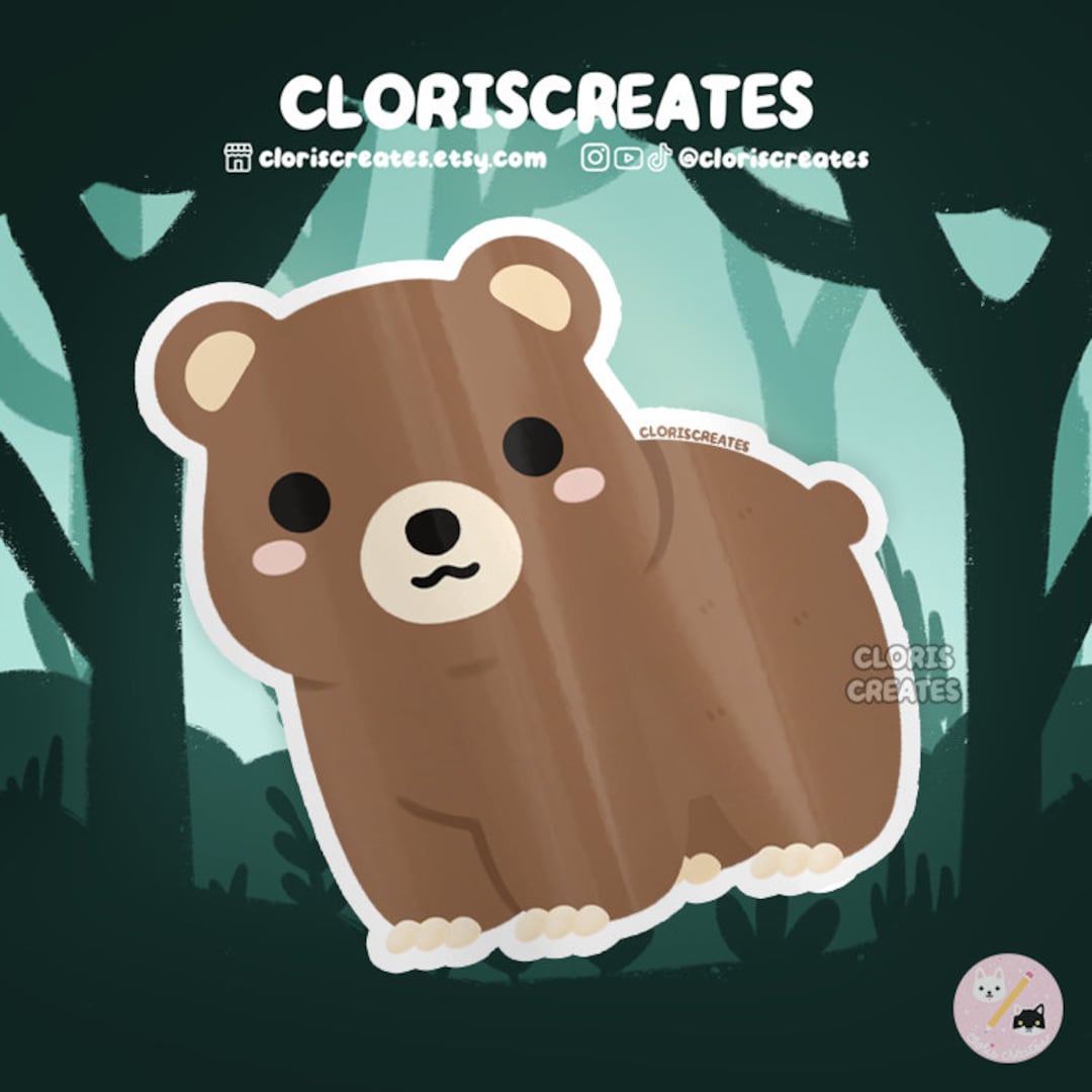 Brown Grizzly Bear Waterproof Vinyl Sticker Kawaii Chibi Animal Lover Art  Laptop Decal Cute Cartoon Drawing Zoo Souvenir Wildlife Gift - Etsy