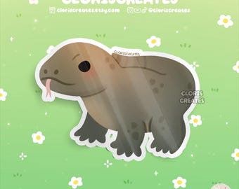Komodo Dragon Monitor Lizard Waterproof Vinyl Sticker | Kawaii Chibi Animal Art Water Bottle Decal | Cute Cartoon Exotic Pet Reptile Gift