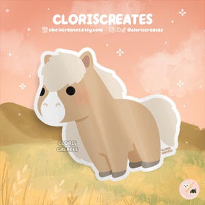 Palomino Blaze Horse Waterproof Vinyl Sticker | Kawaii Chibi Zoo Souvenir Decal | Cute Cartoon Farm Animal Pony Lover Loss Memorial Gift