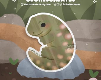Leachie Gecko Leachianus Lizard Waterproof Vinyl Sticker | Kawaii Chibi Animal Lover Art Bottle Decal | Cute Cartoon Exotic Pet Reptile Gift