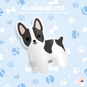 Black & White Rat Terrier Dog Breed Waterproof Vinyl Sticker | Kawaii Chibi Animal Decal | Cute Cartoon Rescue Puppy Pet Loss Memorial Gift