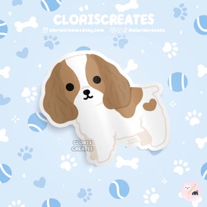 Red & White Cocker Spaniel Dog Breed Waterproof Vinyl Sticker | Kawaii Chibi Animal Art Decal | Cute Cartoon Puppy Pet Loss Memorial Gift