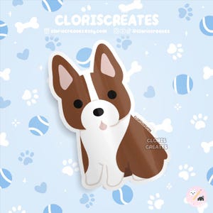 Red Boston Terrier Dog Breed Waterproof Vinyl Sticker | Kawaii Chibi Animal Art Laptop Decal | Cute Cartoon Puppy Pet Loss Memorial Gift