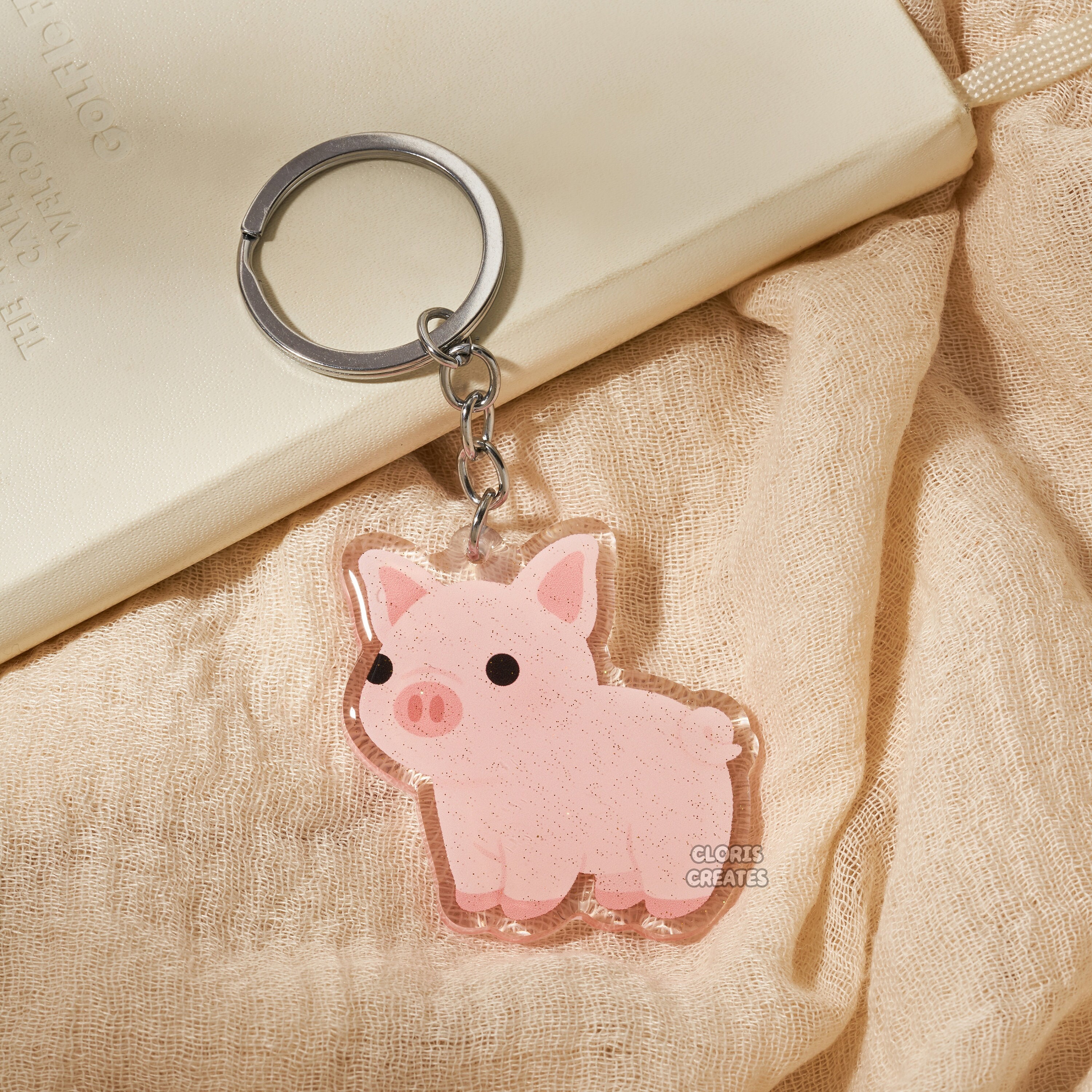 Cute pig keychain clearance