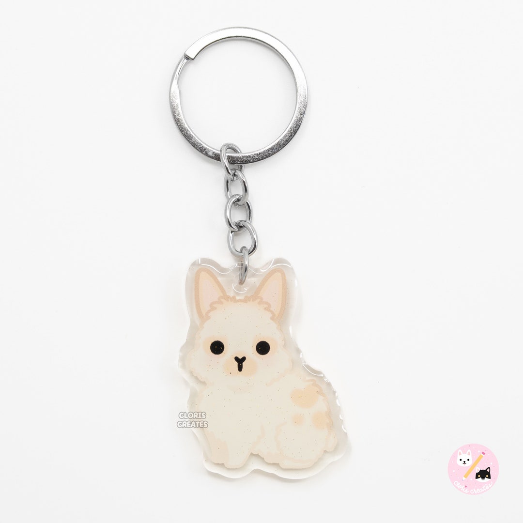 Broken Tan Lionhead Rabbit Acrylic Pet Breed Keychain | Cartoon Kawaii ...