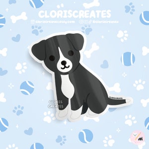 Black Mountain Cur Dog Breed Waterproof Vinyl Sticker | Kawaii Chibi Animal Art Laptop Decal | Cute Cartoon Puppy Pet Loss Memorial Gift