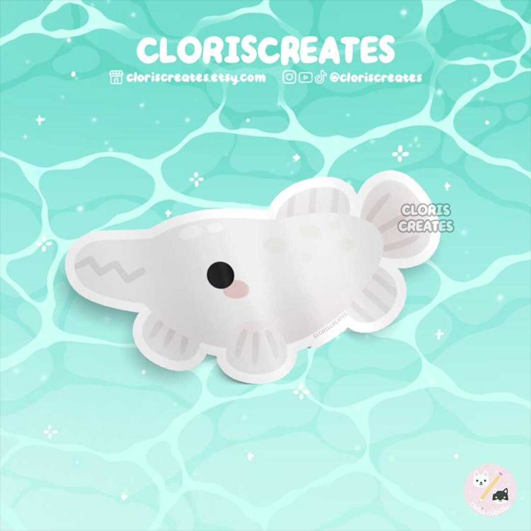 White Gar Alligator Waterproof Vinyl Sticker | Kawaii Chibi Crocodile ...