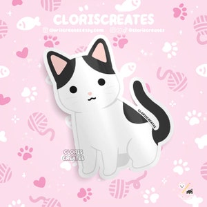 Black Van Cat Waterproof Vinyl Sticker | Kawaii Chibi Animal Laptop Water Decal | Cute Cartoon Pet Breed Spotted Kitten Loss Memorial Gift