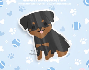 Docked Rottweiler Dog Breed Waterproof Vinyl Sticker | Kawaii