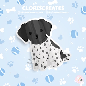 Black German Shorthaired Pointer Dog Breed Waterproof Vinyl Sticker | Kawaii Chibi Animal Art Decal | Cute Cartoon Puppy Pet Memorial Gift
