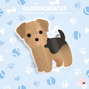 Airedale Terrier Lakeland Welsh Dog Breed Waterproof Vinyl Sticker | Kawaii Chibi Animal Art Decal | Cute Cartoon Puppy Pet Memorial Gift