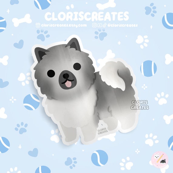 Keeshond Dog Breed Waterproof Vinyl Sticker Kawaii Chibi Animal