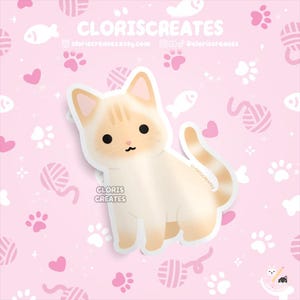 Flame Point Siamese Cat Waterproof Vinyl Sticker | Kawaii Chibi Animal Laptop Decal | Cute Cartoon Pet Breed Kitten Loss Memorial Gift