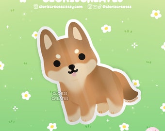 Dingo Wild Dog Waterproof Vinyl Sticker | Kawaii Chibi Wild Aussie Animal Art Laptop Decal | Cute Cartoon Souvenir Australian Wildlife Gift