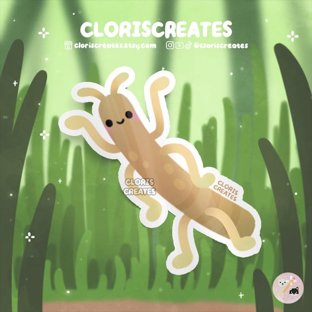 Stick Insect Oc Walking Stick Bug Insect Waterproof Die Cut Sticker | Kawaii Chibi ...