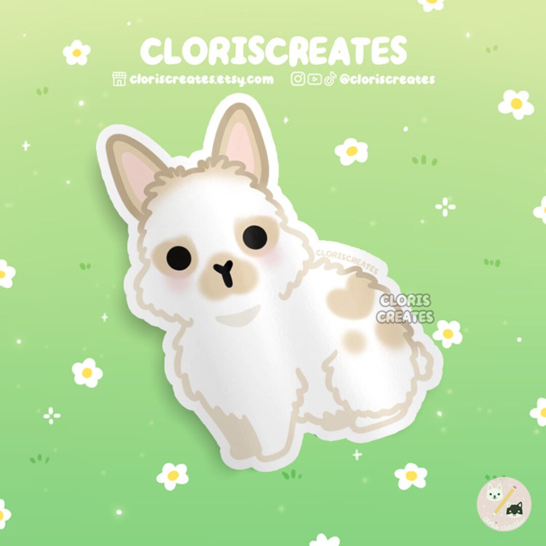 Broken Tan Lionhead Rabbit Waterproof Vinyl Sticker | Kawaii Chibi ...
