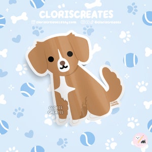 Pegatina de vinilo impermeable de la raza de perro retriever de Nueva Escocia/calcomanía de animal chibi kawaii, adorable cachorro de dibujos animados, regalo conmemorativo para la pérdida de una mascota