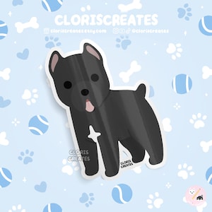 Cane Corso Italian Mastiff Dog Breed Waterproof Vinyl Sticker | Kawaii Chibi Animal Art Decal | Cute Cartoon Puppy Pet Loss Memorial Gift