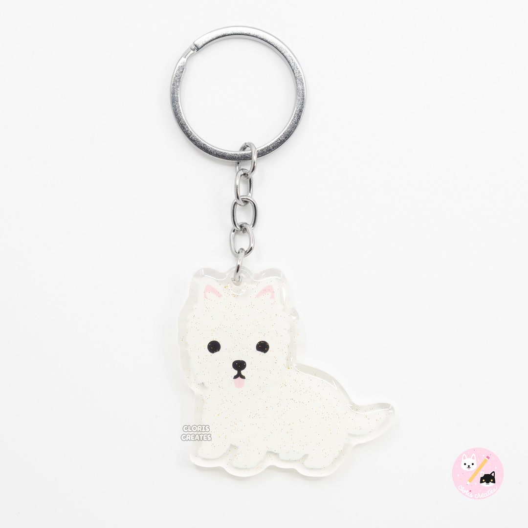 REGODS Westie Dog Sleeping In White Angel Wings Forever In My Heart Acrylic Keychain, Gift For - Foto 2