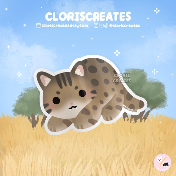 Buy Black Footed Cat Waterproof Vinyl Sticker Kawaii Chibi Big