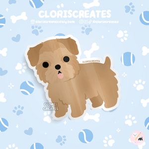Norfolk Terrier Dog Breed Waterproof Vinyl Sticker | Kawaii Chibi Animal Art Laptop Decal | Cute Cartoon Rescue Puppy Pet Loss Memorial Gift