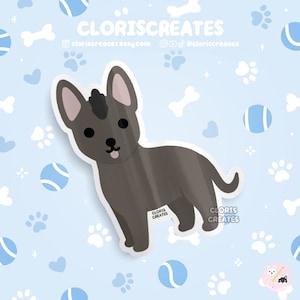 Xoloitzcuintli Xolo Dog Breed Waterproof Vinyl Sticker | Kawaii Chibi Animal Art Laptop Decal | Cute Cartoon Puppy Pet Loss Memorial Gift