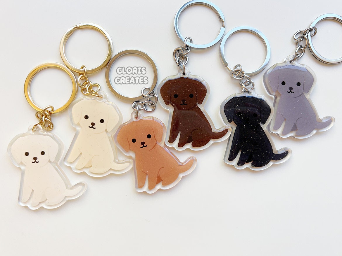 Labrador Retriever Clear Acrylic Dog Breed Keychain Cartoon Etsy