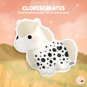 Appaloosa Leopard Horse Waterproof Vinyl Sticker | Kawaii Chibi Zoo Souvenir Decal | Cute Cartoon Farm Animal Lover Pony Loss Memorial Gift