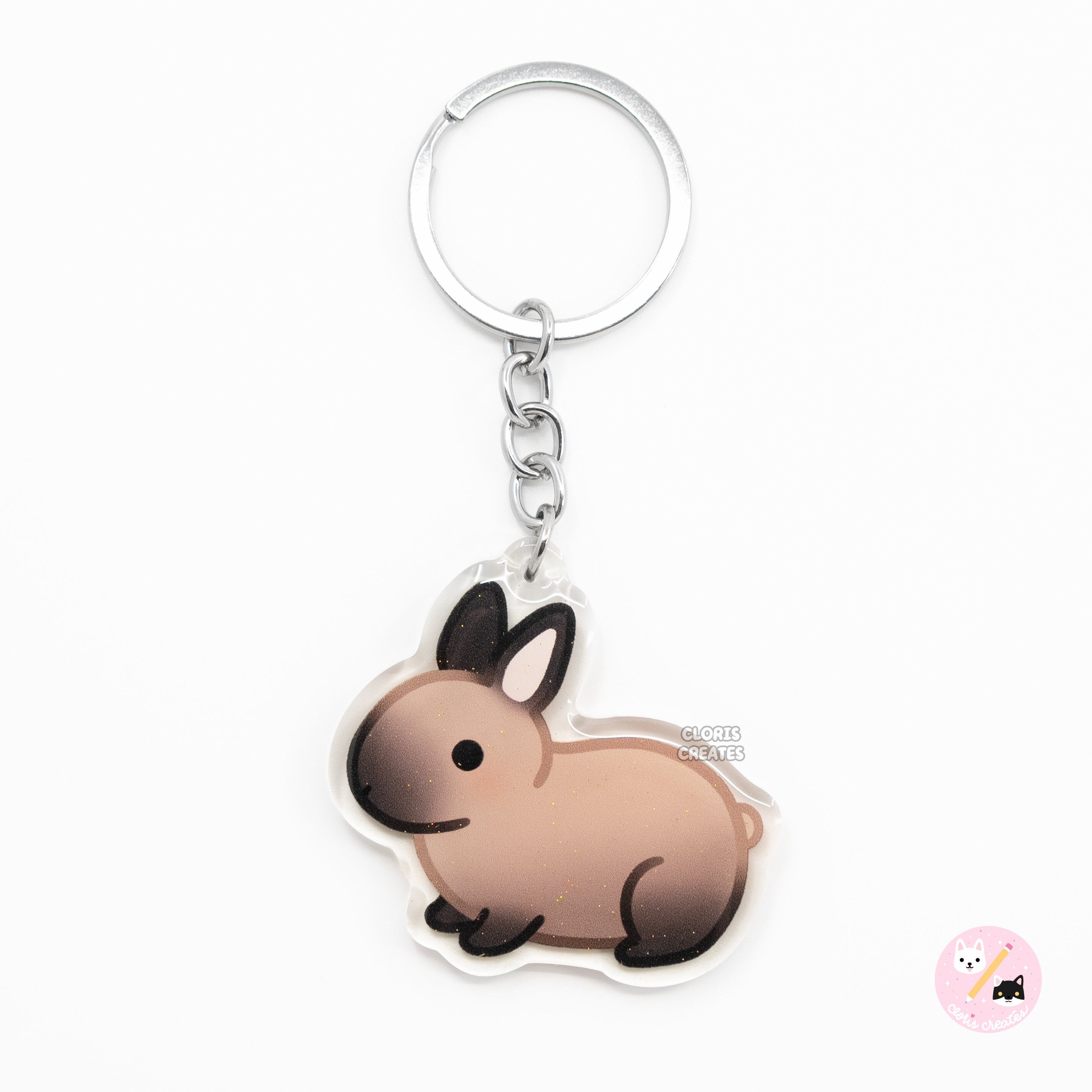 Cinnamon Brown Rabbit Acrylic Pet Breed Keychain | Cartoon Kawaii Cinnamon Brown Rabbit Acrylic Pet Breed Keychain | Cartoon Kawaii