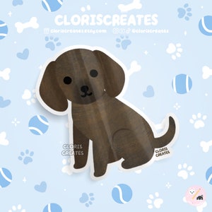 Plott Hound Coonhound Dog Breed Waterproof Vinyl Sticker | Kawaii Chibi Animal Art Decal | Cute Cartoon Puppy Pet Loss Memorial Gift