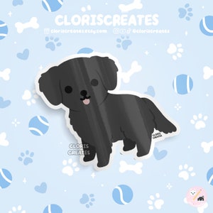 Flat Coated Retriever Dog Breed Waterproof Vinyl Sticker | Kawaii Chibi Animal Art Laptop Decal | Cute Cartoon Puppy Pet Loss Memorial Gift