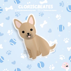 Fawn Formosan Mountain Dog Taiwanese Breed Waterproof Vinyl Sticker | Kawaii Chibi Animal Decal | Cute Cartoon Rescue Puppy Pet Loss Gift
