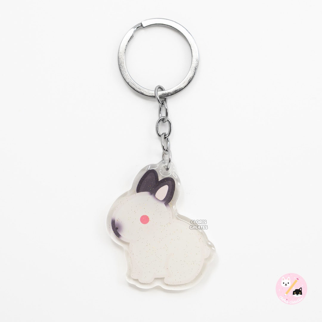 Dvas Rabbit Keychain Himalayan Netherland Dwarf Rabbit Acrylic Pet Keychain | Cartoon Kawaii ...
