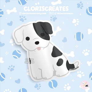 Black Spotted American Bulldog Dog Bully Breed Waterproof Vinyl Sticker | Kawaii Animal Art Decal | Cute Cartoon Pitbull Puppy Pet Gift